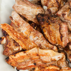 Roast pork,ribs and bacon.