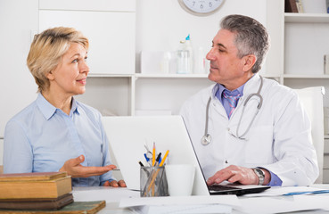 Mature woman visits doctor