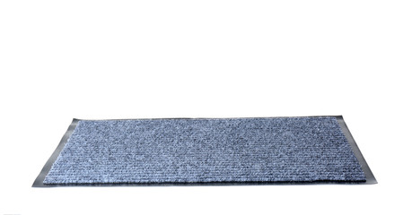 Modern grey door mat isolated on white