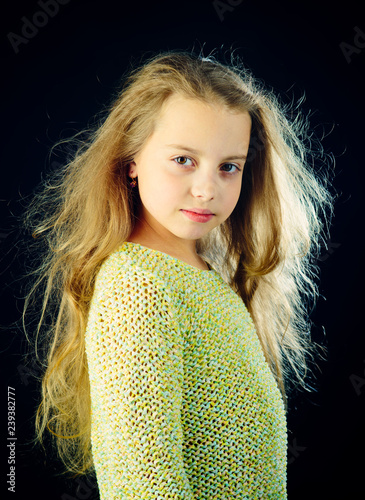 Beauty Kid Hairdresser Skin And Hair Care Childhood Of Happy
