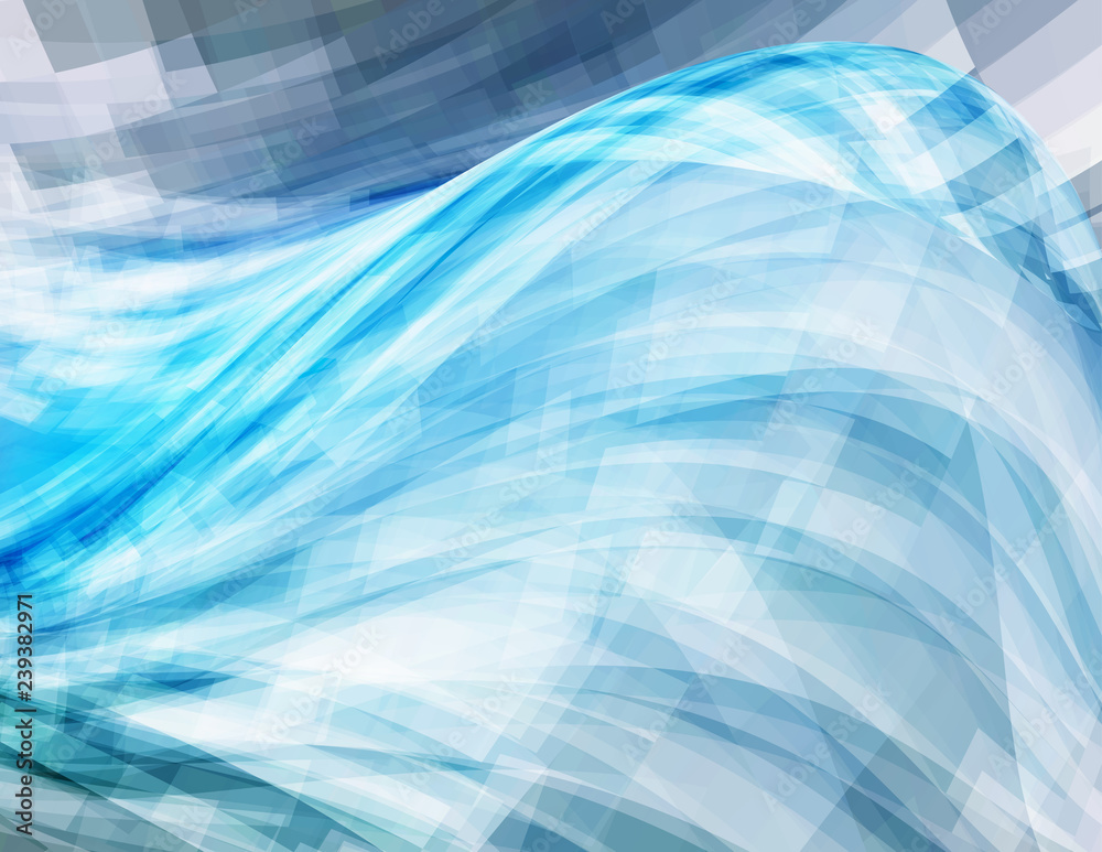 Poster Background with blue water wave. Vector pattern