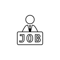 Job, vacancy, worker icon on white background. Can be used for web, logo, mobile app, UI, UX