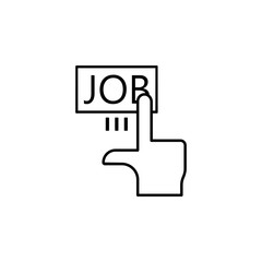 Click, hand, job icon on white background. Can be used for web, logo, mobile app, UI, UX