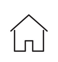 Line home icon flat symbol black flat symbol vector illustration isolated on white background