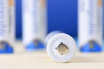Macro of alkaline batteries with selected one