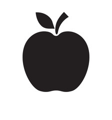 Apple black isolated icon vector illustration isolated on white 