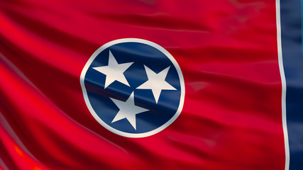 Tennessee state flag. 3D Illustration