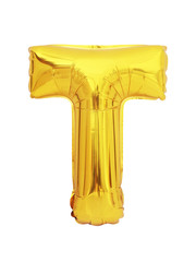 letter T balloon font isolated on white