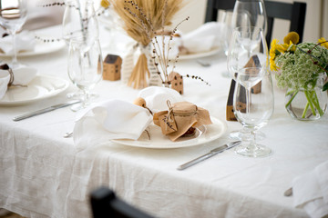 table set for dinner