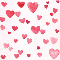 Heart pattern watercolor love valentine's day seamless