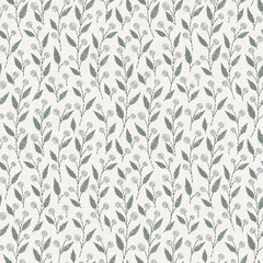  Embroidery floral seamless pattern on linen cloth texture