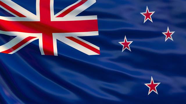 New Zealand flag. 3D Illustration