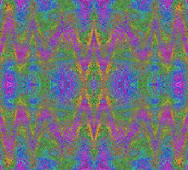 Abstract fantasy in pink, blue, green and yellow