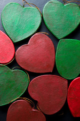 Christmas decorations in the shape of a heart.