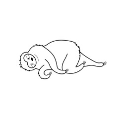 Vector illustration of cute character sloth