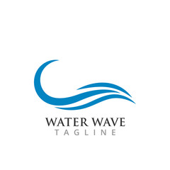 Water wave graphic design template vector