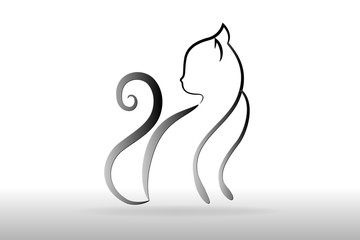 Cat logo vector id card image