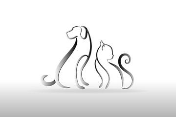 Logo dog and cat vector 