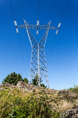 Obraz premium Power Transmission Tower or Electricity Pylon