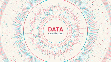 Big data visualization. Complex data concept. Graphic abstract background. Eps10