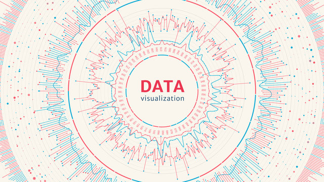 Big data visualization. Complex data concept. Graphic abstract background. Eps10