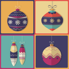 christmas pattern design with tree decor toys 
