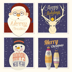 merry christmas template instagram greeting illustration