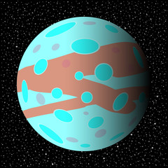 Planet and starry sky. © konstan
