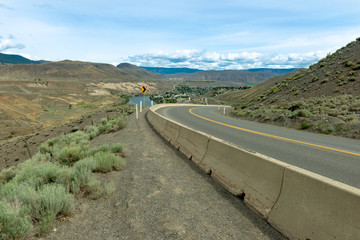 Fototapeta premium Highway 97C curves toward Ashcroft, British Columbia, Canada
