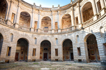 Obraz premium The Villa Farnese (in italian Palazzo Farnese), a mansion in the town of Caprarola near Viterbo, Northern Lazio, Italy,