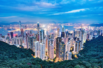 Obraz premium View of the downtown of Hong Kong.