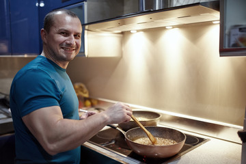 Man caramelizing sugar