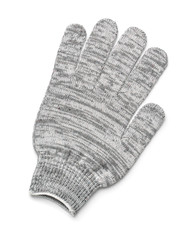 Top view of gray knitted glove