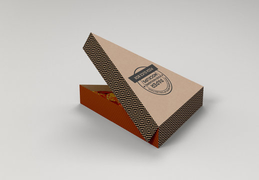 Triangle Pizza Slice Box Mockup