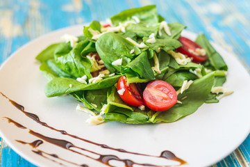 vegetarian salad in a plate for the whole frame