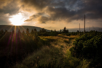 krkono&scaron;e sunset nature