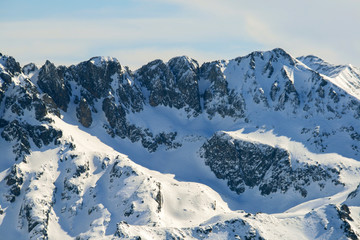 Fototapeta na wymiar Winter landscape of Pirin Mountain from Todorka peak, Bulgaria