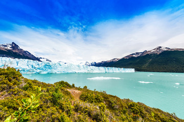 View of the Perito Moreno Glacier, Patagonia, Argentina. Copy space for text.