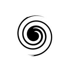 Abstract spiral in the form of a black circle on white background.