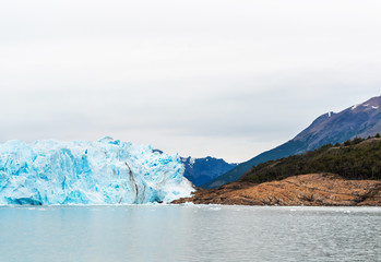Obraz premium View of the Perito Moreno Glacier, Patagonia, Argentina. Copy space for text.