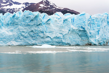 Fototapeta na wymiar View of the Perito Moreno Glacier, Patagonia, Argentina. Copy space for text.