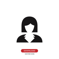 Business woman icon vector. Avatar symbol. Female sign isolated on white background.