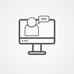 Video conference vector icon sign symbol