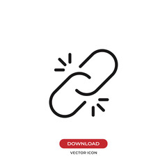 Obraz premium Broken link icon vector