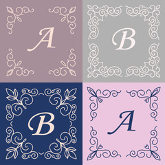 trendy mono line style - design element