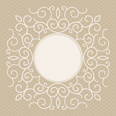 Vector trendy linear frame with copy space for text - wedding invitation design template