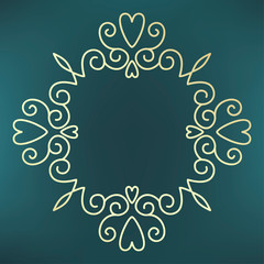 calligraphic frame mono line