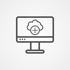 Cloud computing vector icon sign symbol