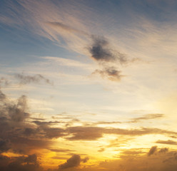 Fototapeta na wymiar Colorful sunset sky over tranquil sea surface