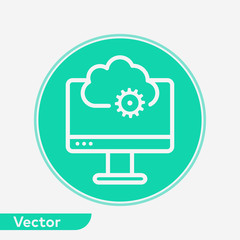 Cloud computing vector icon sign symbol